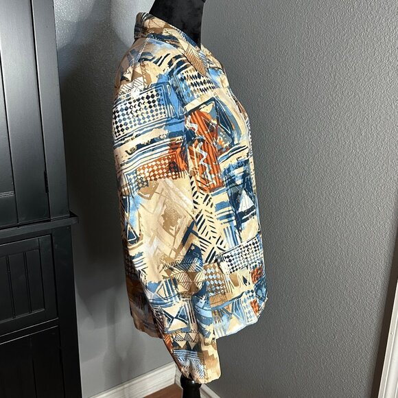 Alfred Dunner Jacket Women’s Size 14 Multicolor Abstract Print Zip Front Lined - Picture 8 of 9